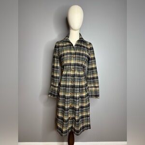 Vintage Diane Von Furstenberg Wool Blend Plaid Dress.